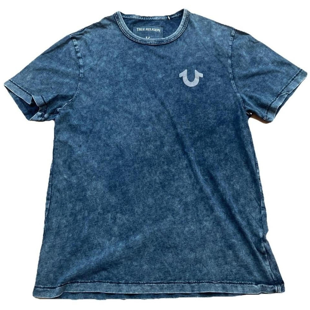 True Religion Blue Men's Loungewear Logo T-Shirt Cotton Crew Neck Size L